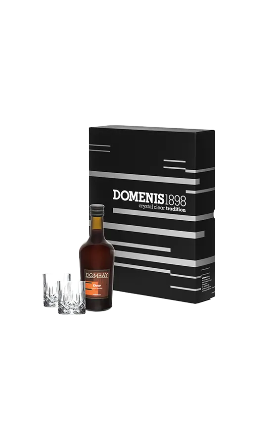 domenis1898-dombay-choco-liquore-con-due-bicchieri-in-cristallo image 1