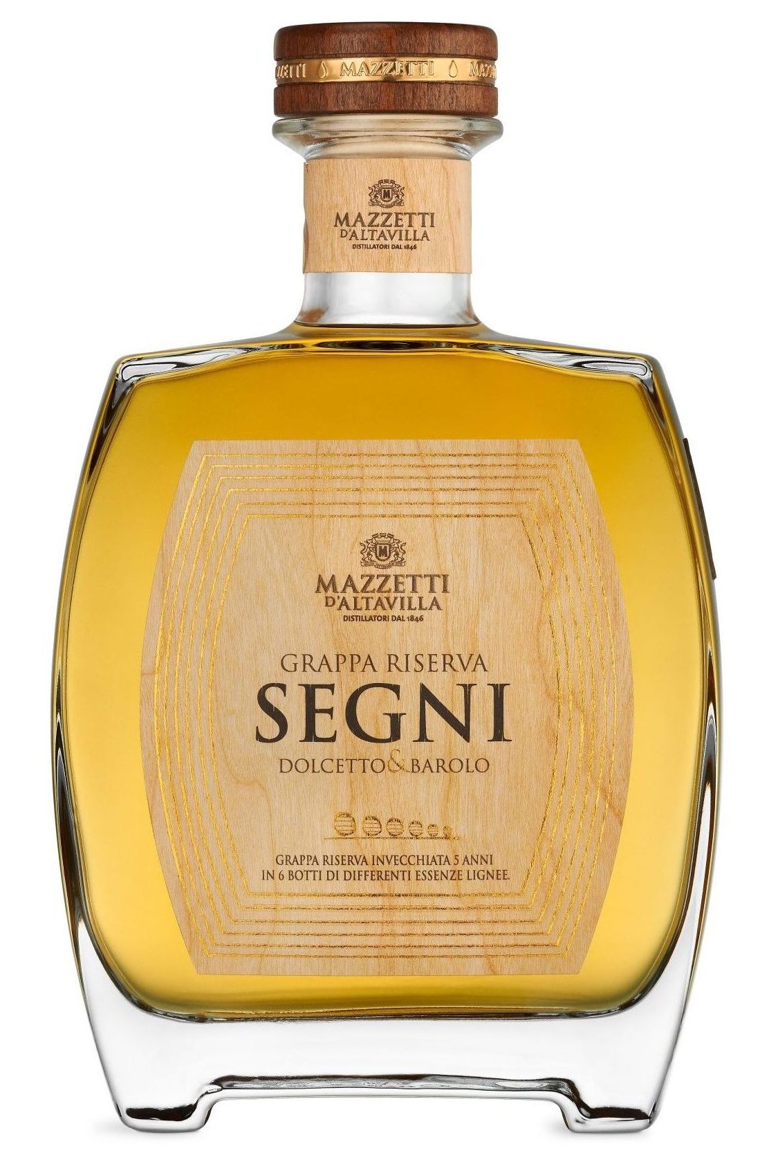 mazzetti-d-altavilla-segni-grappa-riserva-affinata-5-anni-in-legni-pregiati image 1