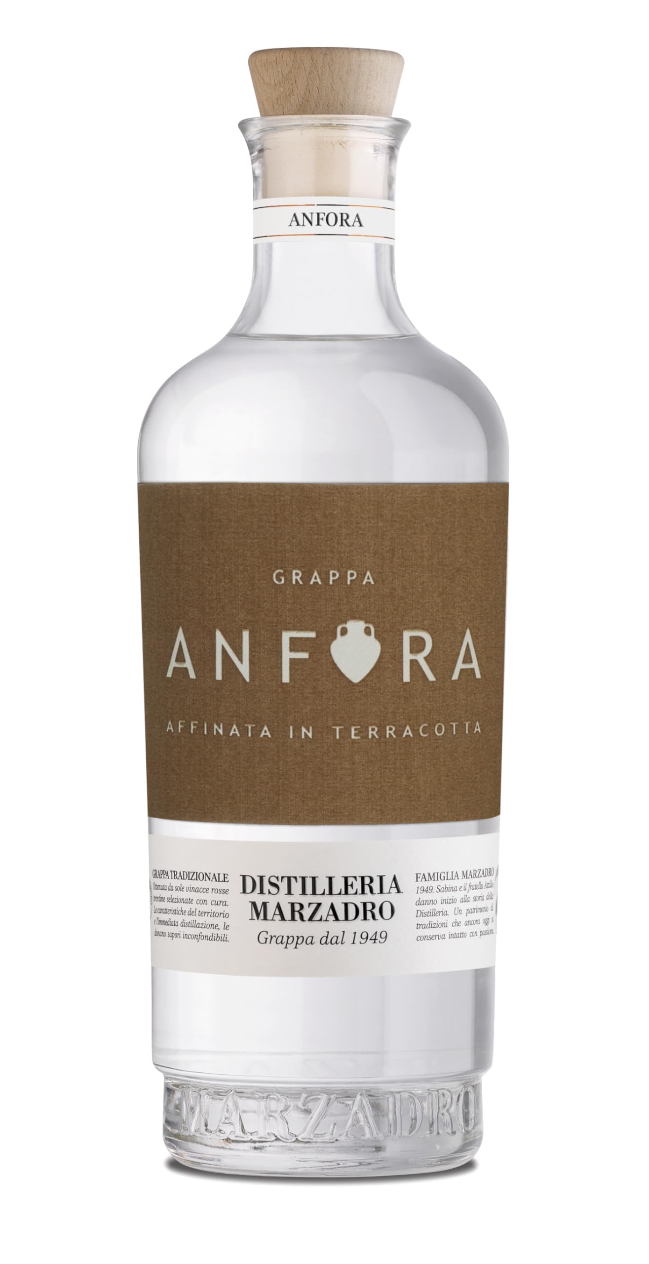 marzadro-grappa-anfora-affinata-10-mesi-in-terracotta-700ml image 1